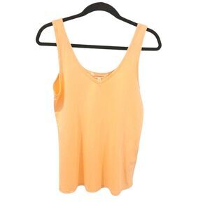 New Soft Surroundings Size Medium Orange Peach V-Neck Stretch Tank Top